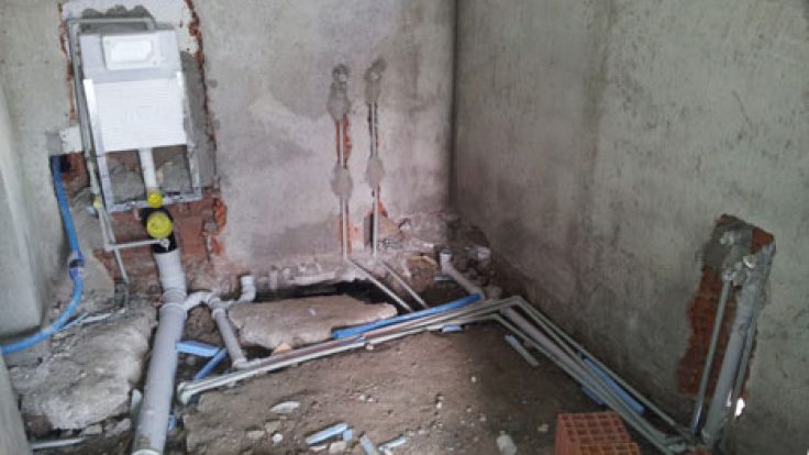 pis su kolon daire içi tesisatı ve alt top.